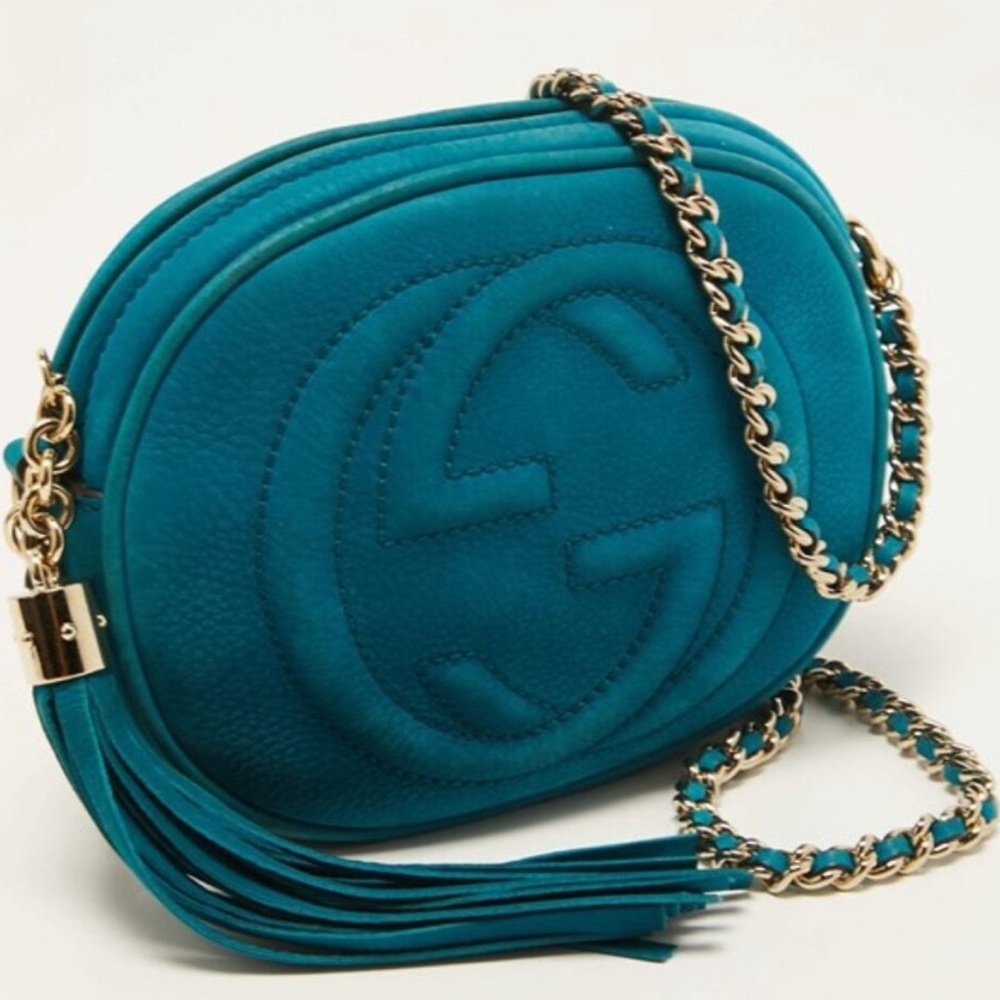 Gucci Turquoise Leather Crossbody Bag